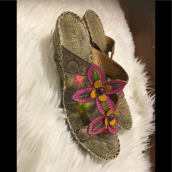 Spring Step Multi Color L L'artiste Wedges Sandal - Picture 3 of 8